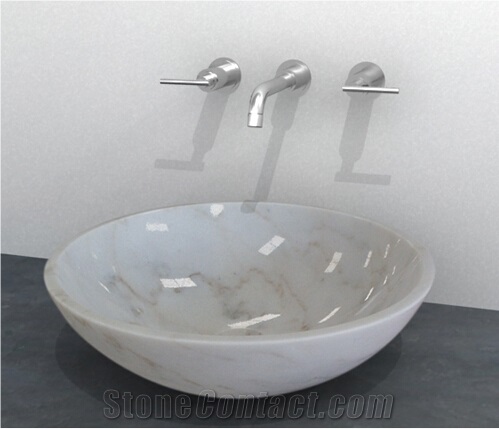 Guangxi White Marble Sink Basin Washbowl