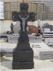 Black Jesus Cross Headstone Monuments, Tombstones