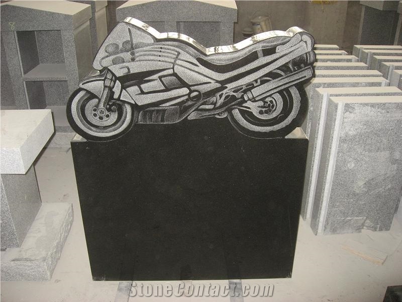 Black Motorbike Monuments, Tombstones, Headstone