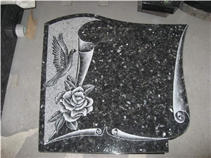 Carving Book Shape, Roses Bird Headstones/Monument