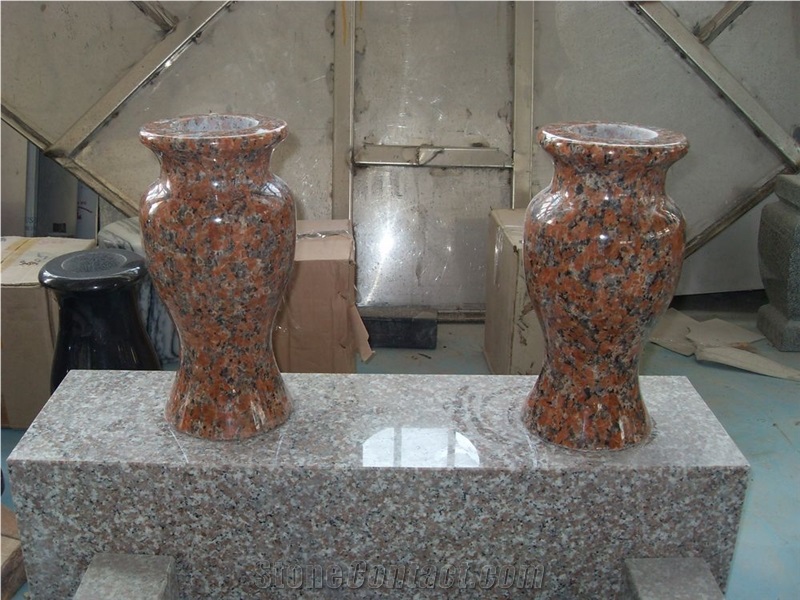 Red Color Vases, Monumental/Memorial Accessories
