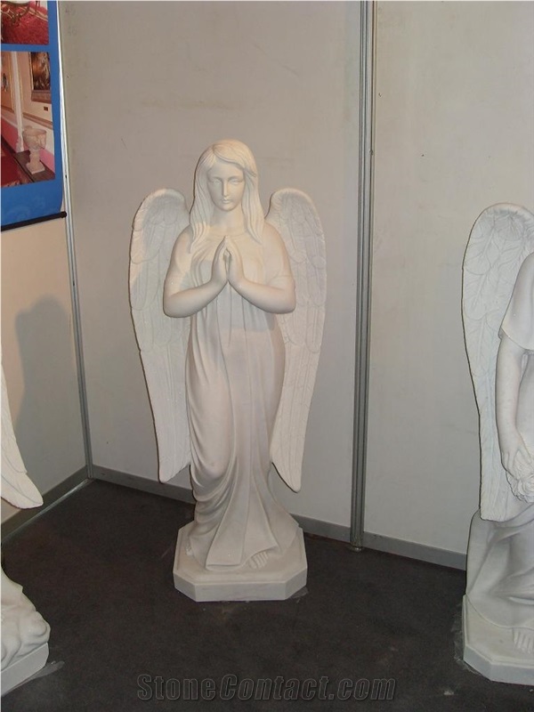 White Praying Angel Memoiral Statues/Sculptures