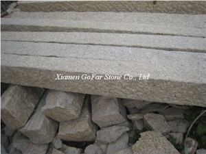 G682 Granite Kerbstone,Sunset Gold Granite Curbs,Rough Picked Road Side Stone Kerbs