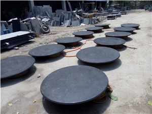 Blue Limestone Table Top, Stone Round Table
