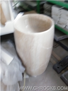 China Beige Honey Onyx Pedestal Sinks,Onyx Basins