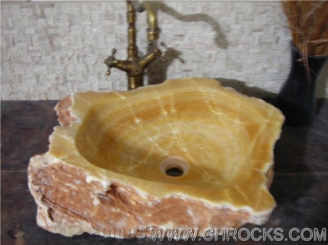 China Yellow Honey Onyx Sinks,Honey Onyx Basins