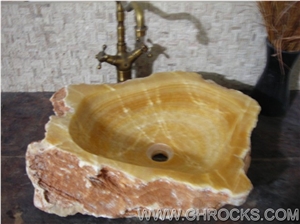 China Yellow Honey Onyx Sinks,Honey Onyx Basins
