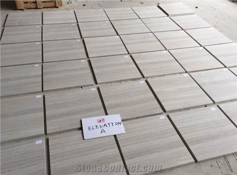 Guizhou White Wooden Marble Tiles,Wood Vein Grain