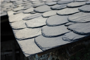 Pizzara Assulo Slate Roof Tiles, Black Spanish Slate Roof Tiles