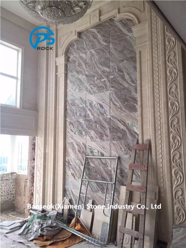 China Beige Marble Tv Set Marble Wall
