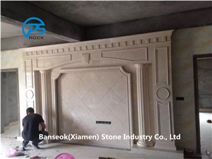 China Beige Marble Tv Set Wall