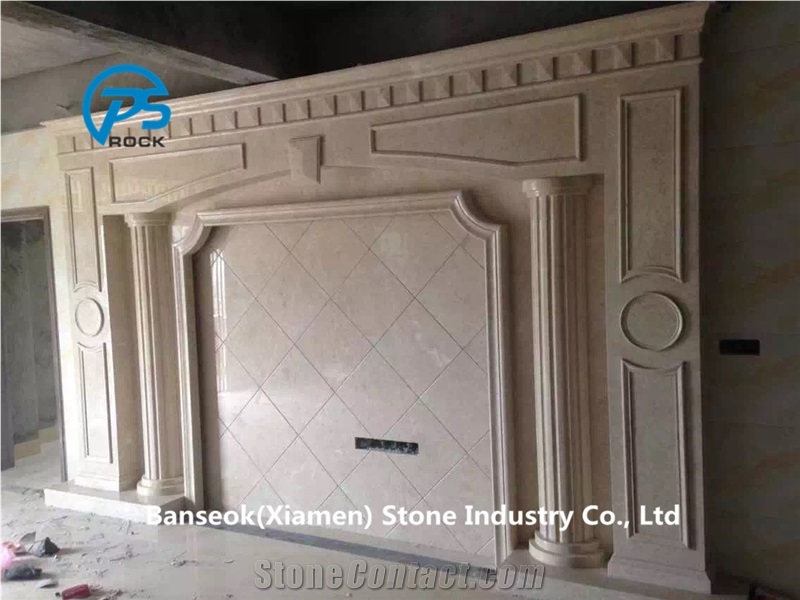 China Beige Marble Tv Set Wall