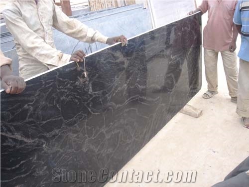 Black Markino Marble Slabs & Tiles, Polished Marble Flooring Tiles, Walling Tiles