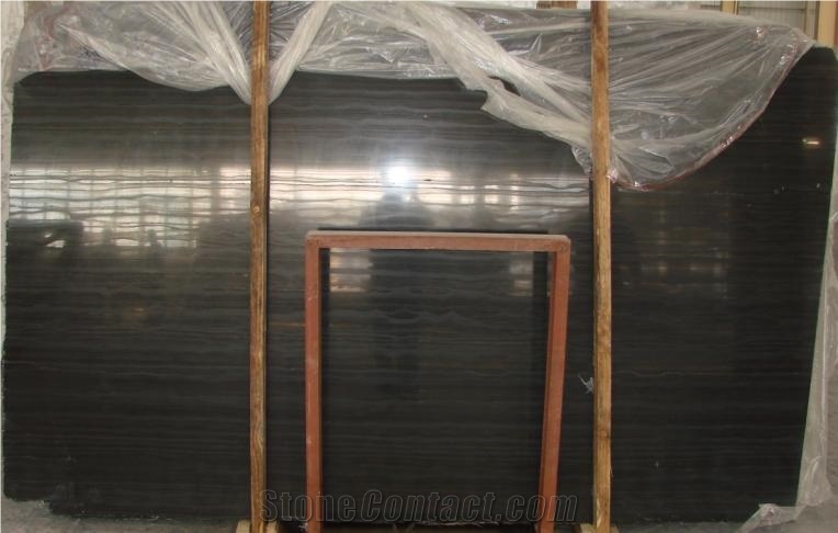 China Black Wooden Vein Marble Slabs Tiles,Nero Armani Wooden Grain Marble Slab Skirting Wall Covering
