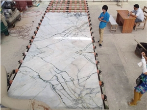 Arabescato Corchia Marble Slabs,Clivia White Marble Green Veins Floor Covering Pattern