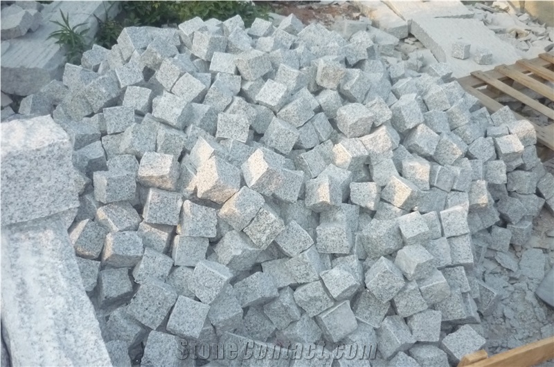 New G603 Grey Sesame Granite Cube Stone Cobble Pavers,Exterior Garden Stepping