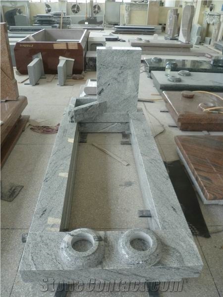 Italy Style Viscount White Granite Tombstones