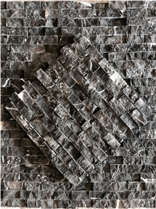 Selinus Black Marble Split Face Mosaic