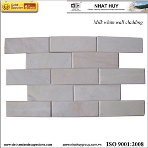 Vietnam Milk White Wall Cladding Stone Veneer Panels