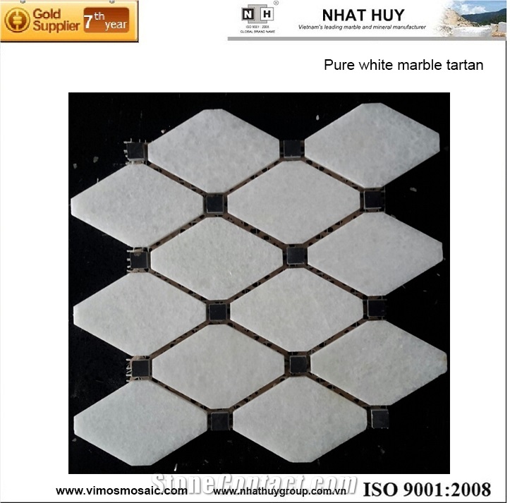 Vietnam Pure White Marble Mosaic Tiles