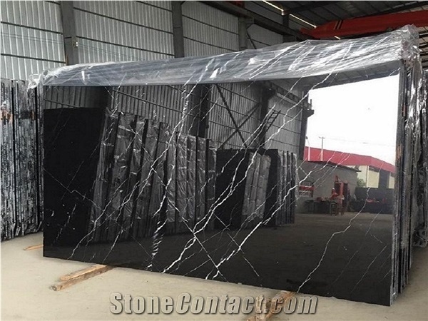 Nero Marquina China Black Marble Slabs and Tiles