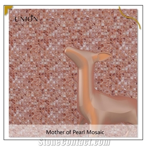 Pink Dyed Natural Shell Mosaic Tiles Easy Intstall Decor
