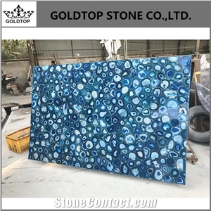 Beautiful Natural Blue Agate Slab for House Decoration