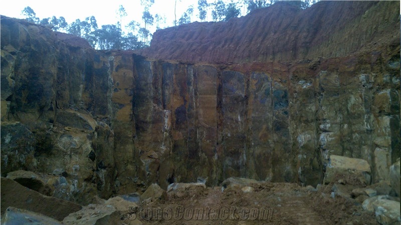 Black basalt quarry