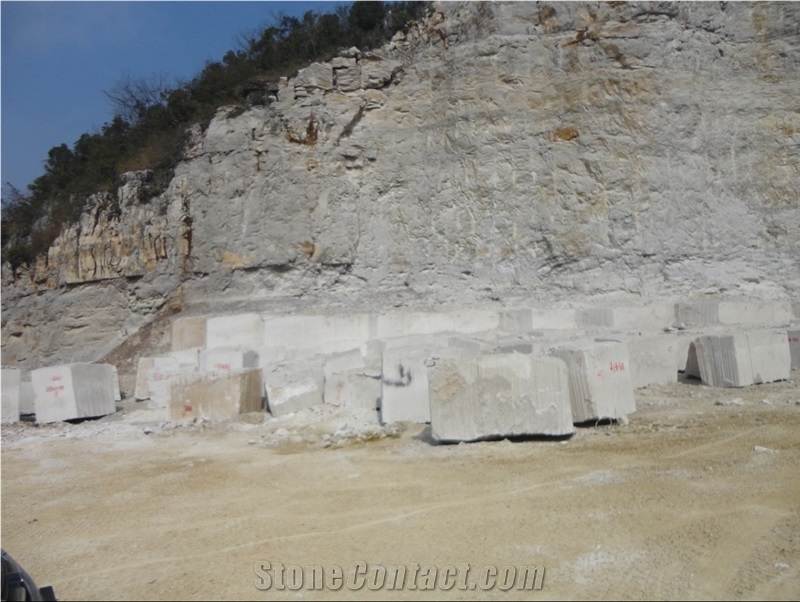 White wooden grain marble quarry