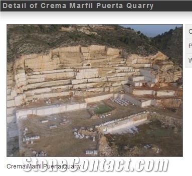 Crema Marfil Sierra Puerta Marble Quarry