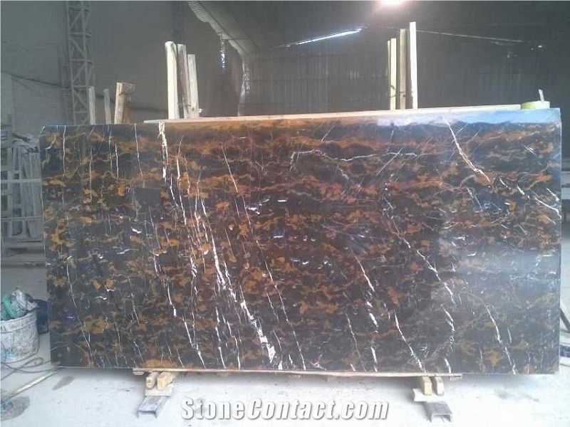 Afgan Black And Gold Marble Quarry
