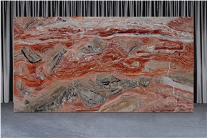 Arabescato Orobico Rosso Marble Slab