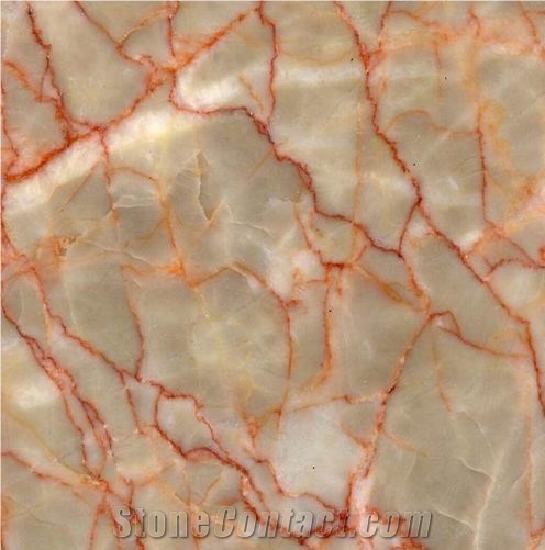 Cream Red Marble 