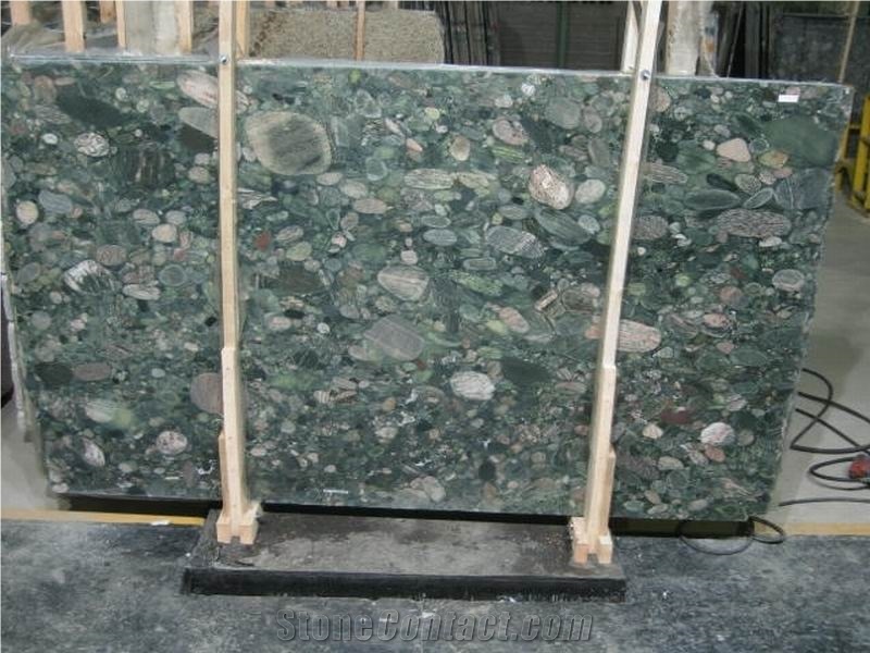 Green Mosaic Granite Slab