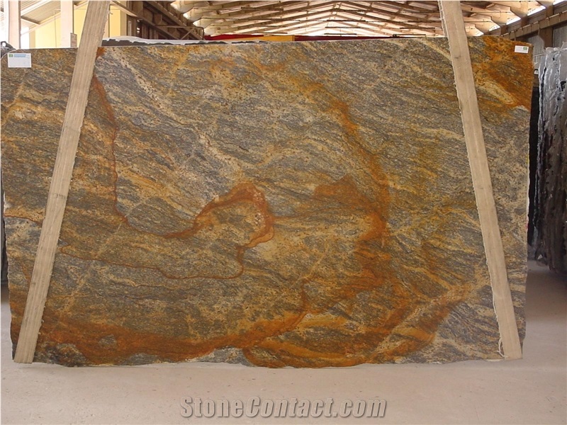 Juparana Golden Khan Granite Slab