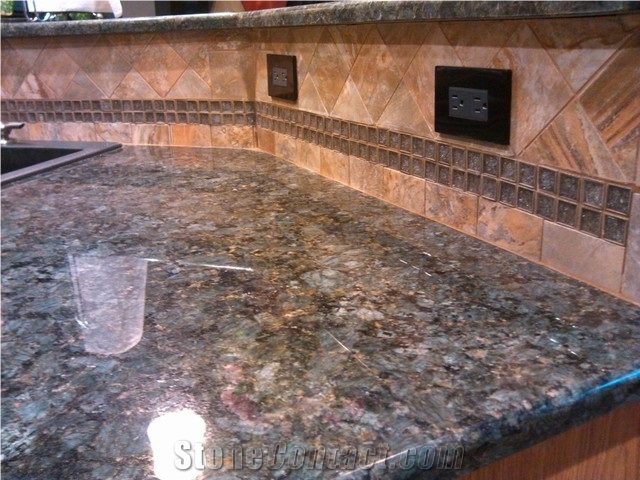 Peacock Gold Granite Finished Product