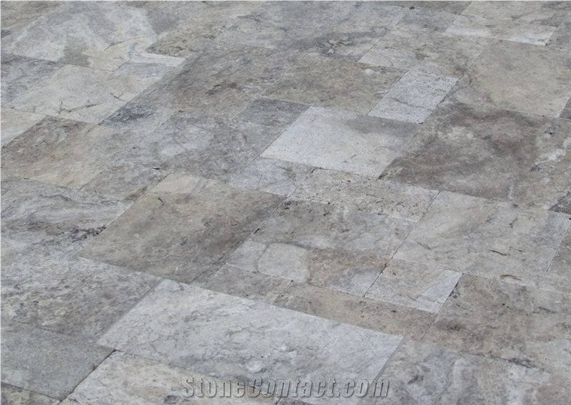Persian Silver Travertine Finished Product