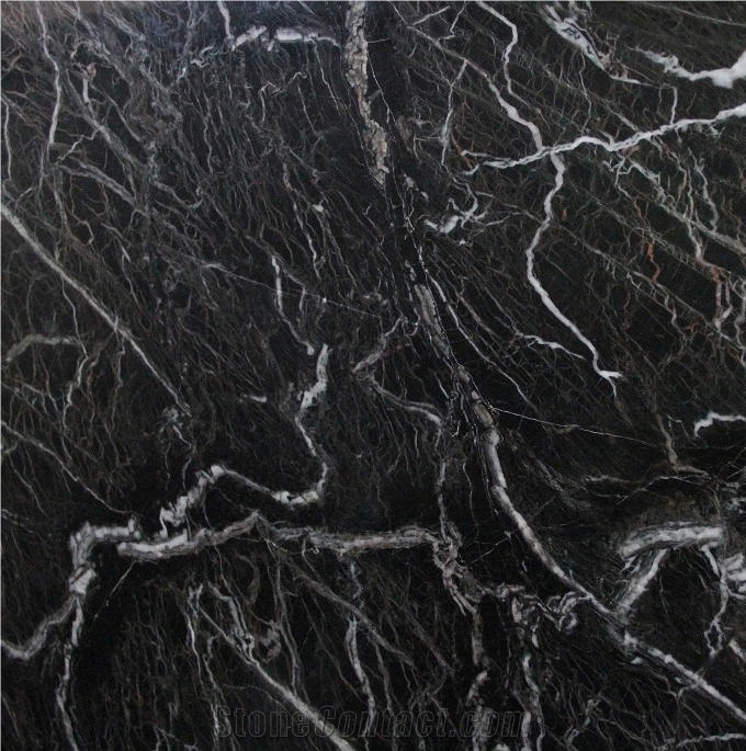 Spider Dark Grey Marble Tile