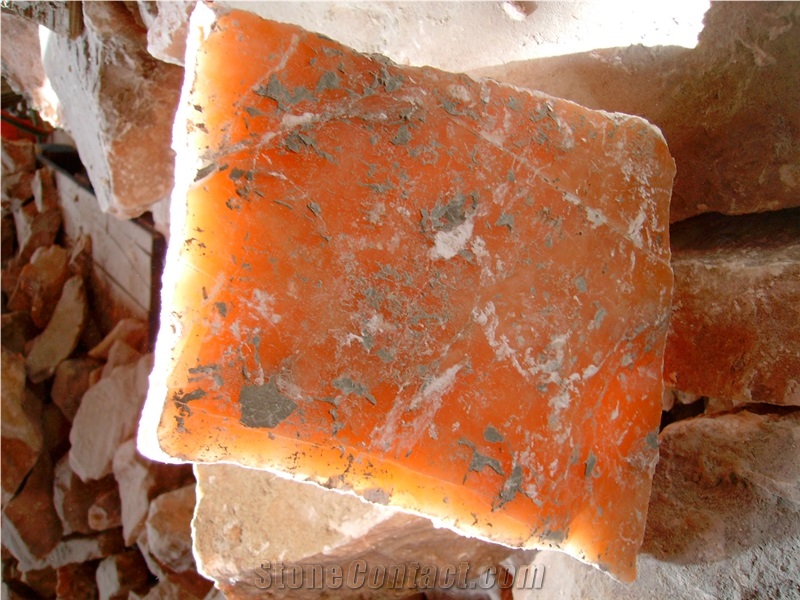 Translucent Orange Alabaster Slab