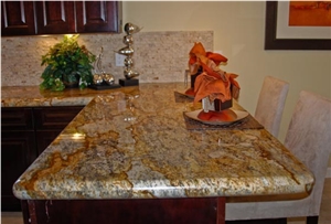 Typhoon Gold Granite Finished Product