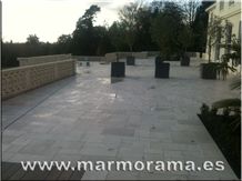 Outdoor Terrace Paving in Crema Marfil Marble