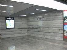 Chengdu Subway Passageway (straight veins white marble) 2008