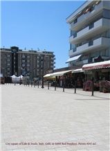 City square of Lido di Jesolo, Italy, G682 & G666 Red Porphyry, Pavers 4045 m2 2008