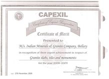 BEST EXPORT PERFORMANCE AWARD FROM CAPEXIL