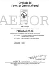 Certificado Aenor 14001 de gestión ambiental