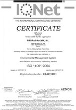 Certificate IQNet 14001