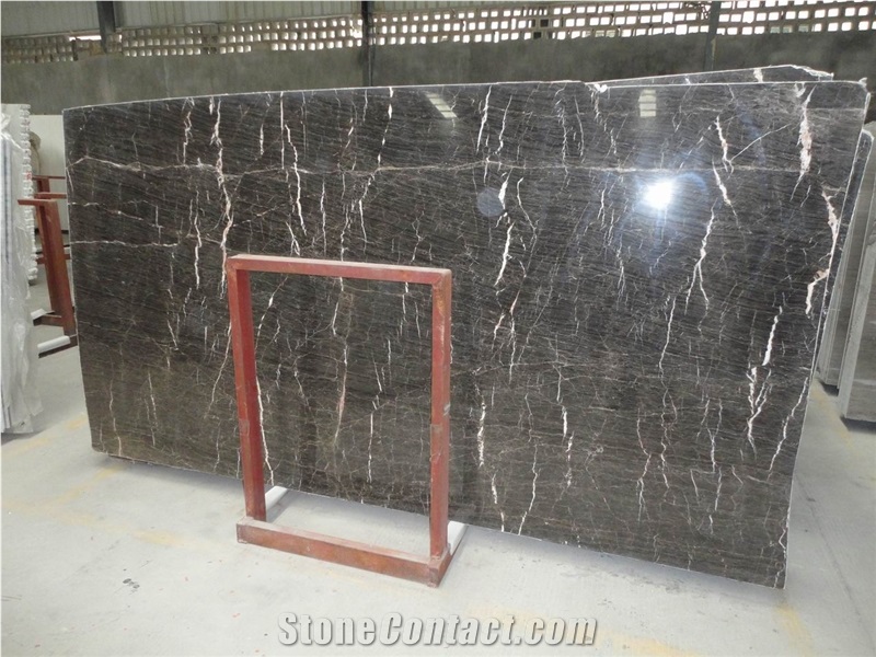 Xiamen China Chinese Brown Tiny Marble Slabs & Tiles Flooring Honed Vein and Cross Cut Different Patterns