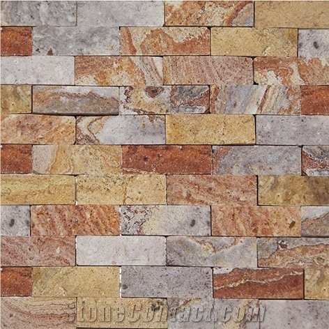 Piedra Malla Arcoirirs Wall Tiles, Multicolor Sandstone Walling Tiles