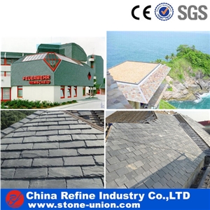 Green Roofing Slate Tile with High Quality,Honed Surface,China Natural Black Slate Roof Tile,Colorful Natural Slate Tile Roof and Roofing Tiles