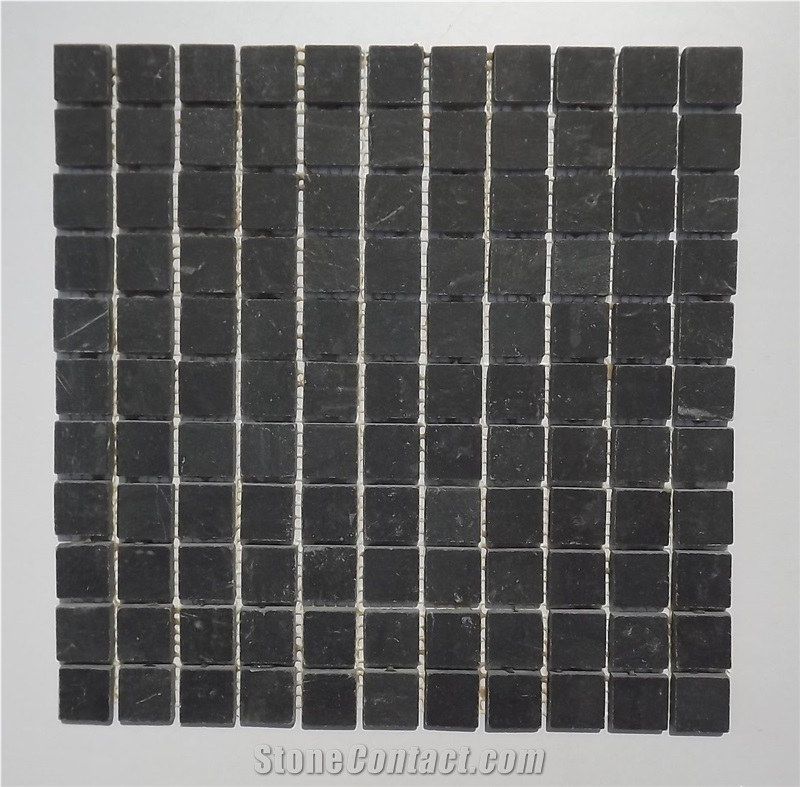 3d Tumbled Black Limestone Stepping Floor Mosaic